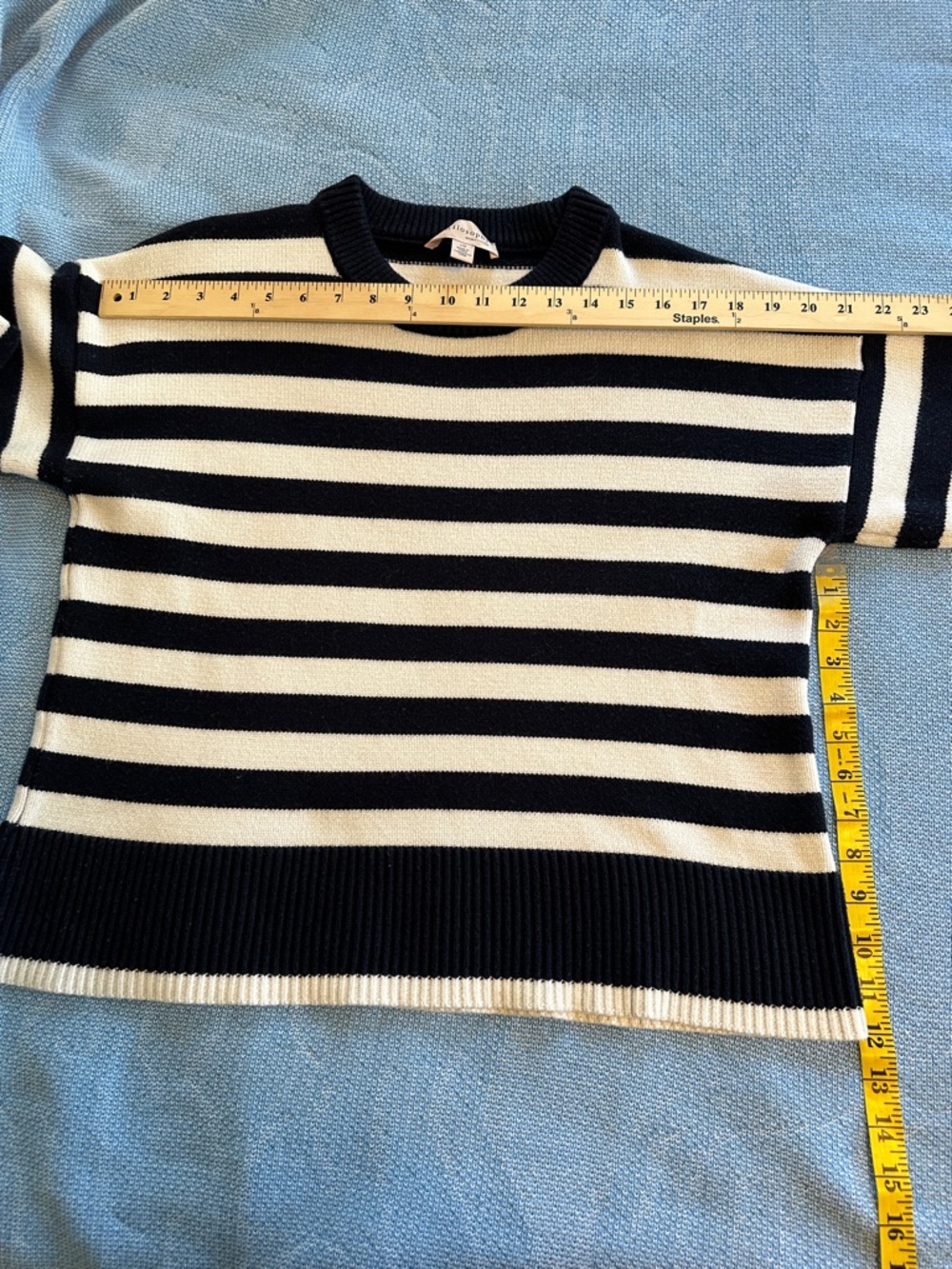 Philosophy Navy & White Striped Crewneck Sweater- Large- soft - Picture 8 of 10